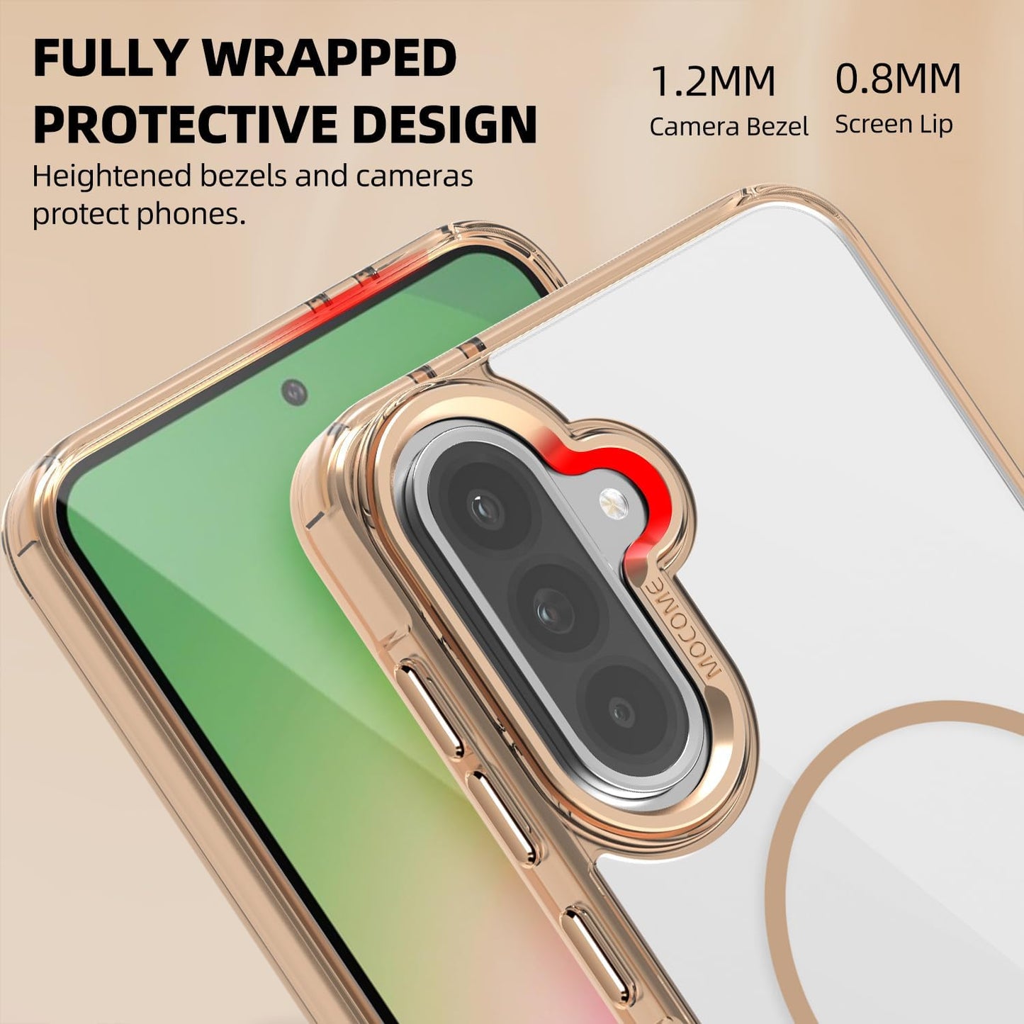 iTape Magnetic transparent phone case for Samsung Galaxy A36, supports wireless charging, military-grade drop-proof, compatible with Samsung Galaxy A36 Car magnetic bracket