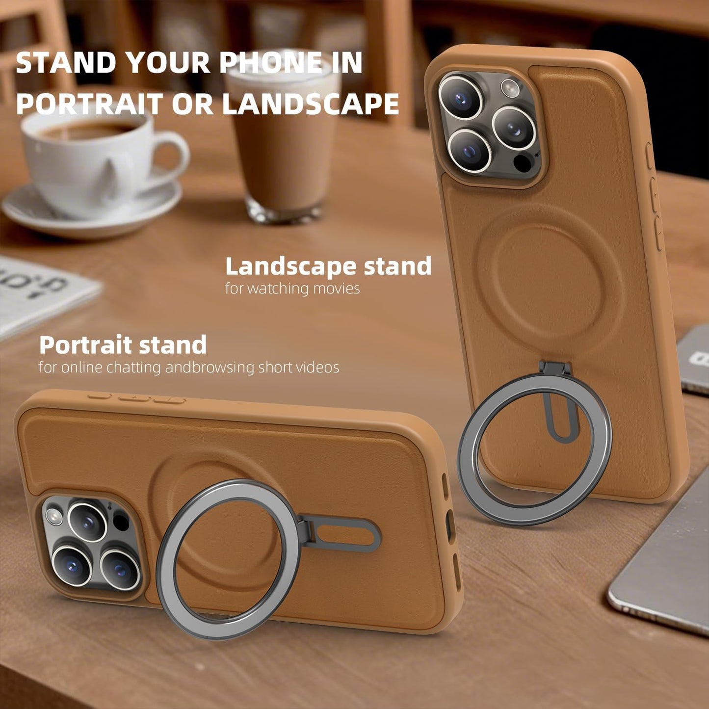 Magnetic phone case for iPhone 16 Pro max, silver magnetic ring supports wireless charging, military-grade drop resistance, compatible with iPhone 16 Pro max