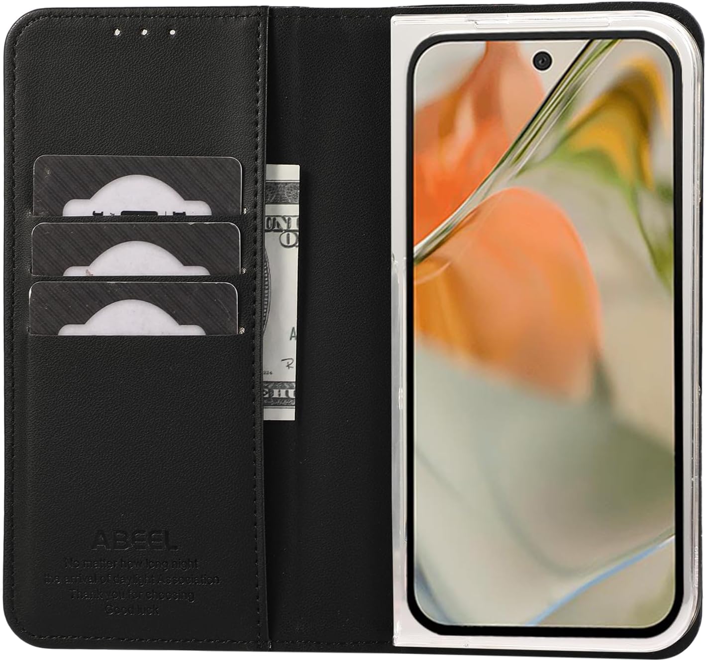 iTape Magnetic Leather Case for Google Pixel 9 Pro Fold, RFID Anti-theft Wallet Phone Case, Multi-Card Slot Magnetic Flip Cover