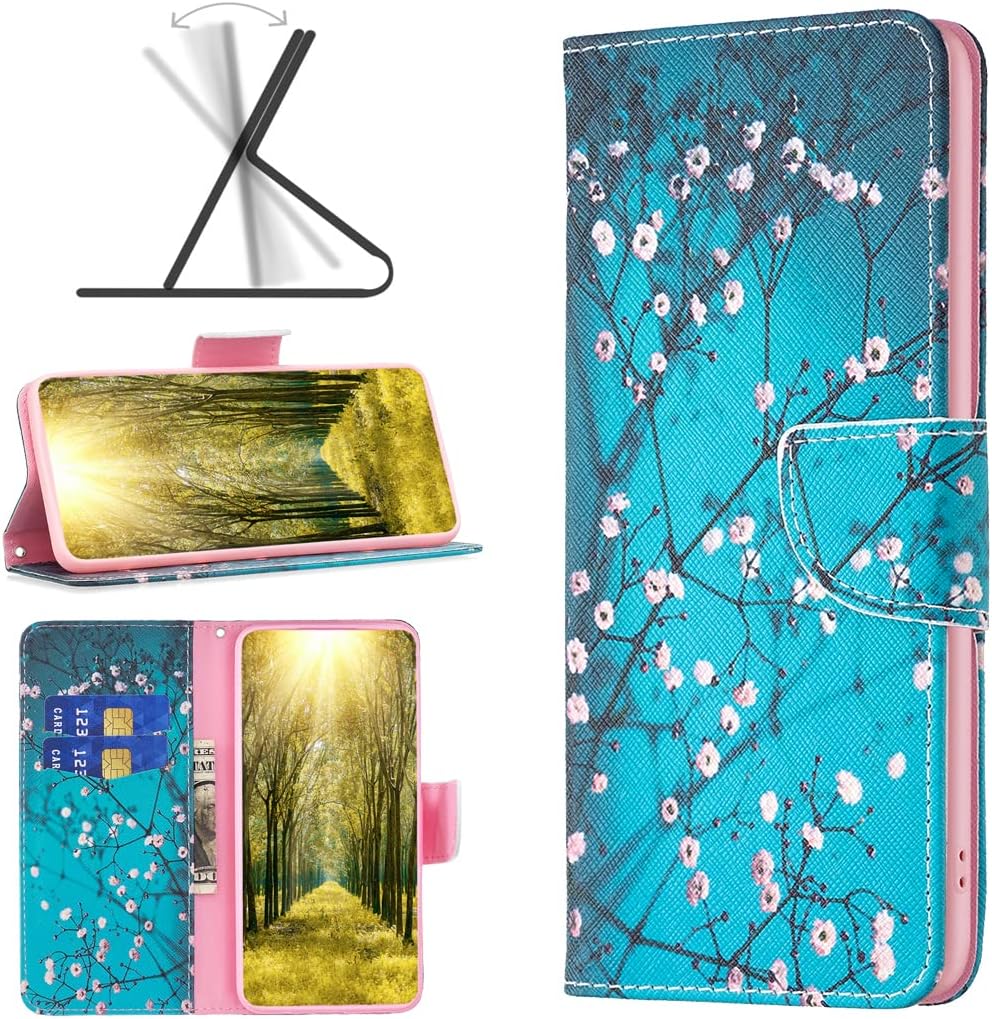 Painted phone case for iPhone 16E, magnetic closure wallet case, multiple card slots, wallet, flip cover, shockproof protection