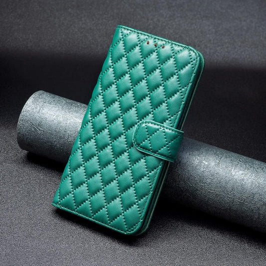Diamond Wallet Case for iPhone 16E, Magnetic Snap Wallet Case, Flip-Stand for Shockproof Protection Green