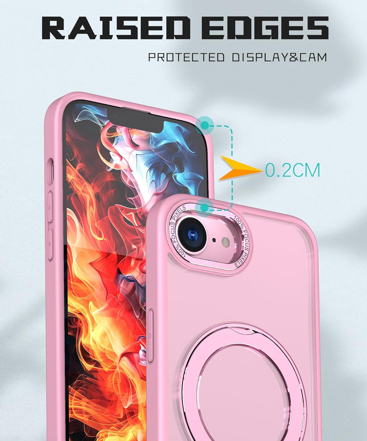 Magnetic phone case for iPhone 16E, 360° rotating bracket supports wireless charging, shockproof ultra-thin shell Gray
