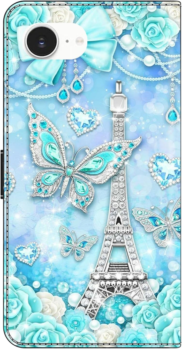Graffiti wallet phone case for iPhone 16E, shockproof phone case, card slot wallet, flip stand phone case Mandala animal feather pattern