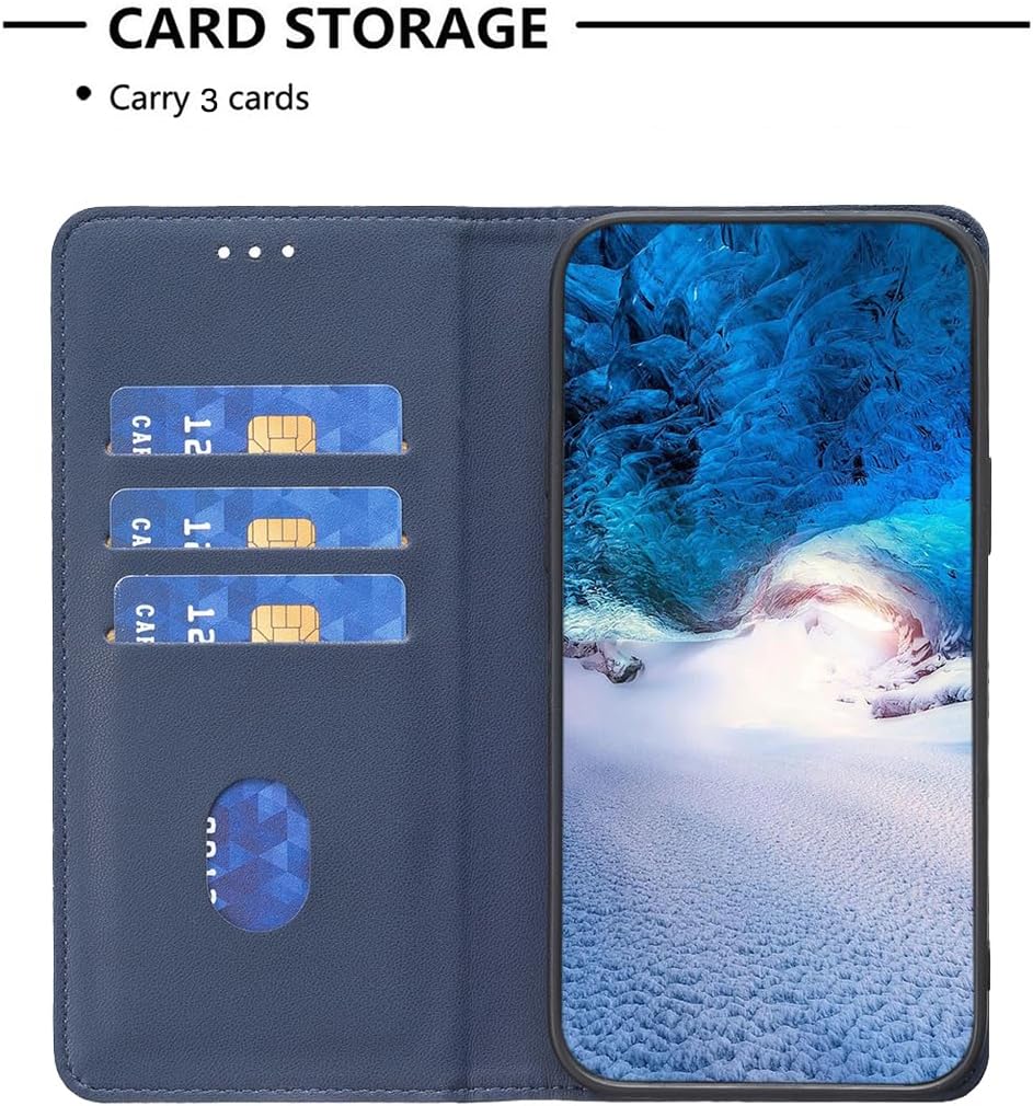 Leather Phone Case for iPhone 16E, Magnetic Leather Wallet Case, Flip Stand Shockproof Protection Gold