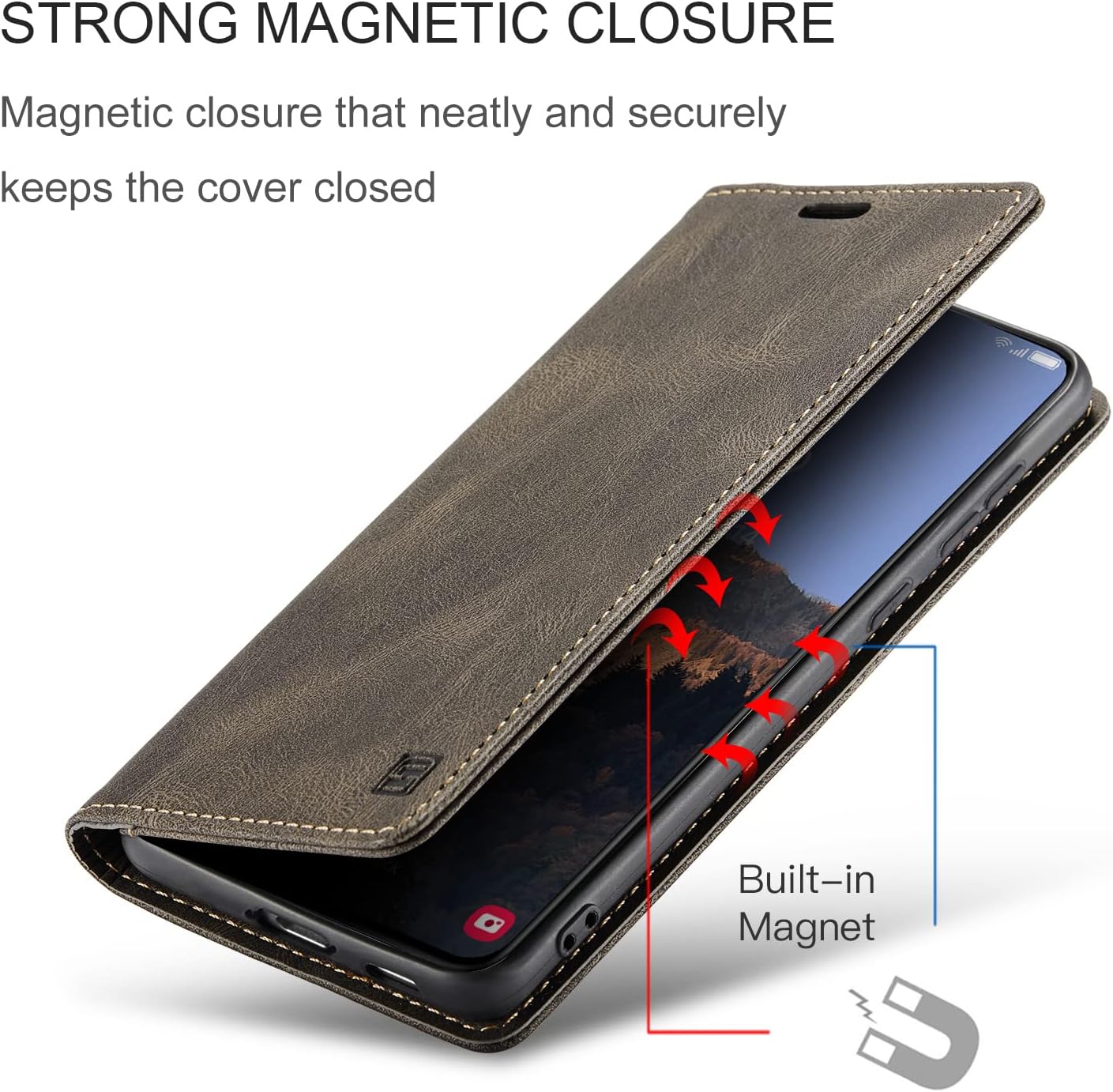 iTape Retro frosted soft leather mobile phone case for Samsung Galaxy S24, RFID (anti-theft swipe), wallet card slot flip cover stand, Green