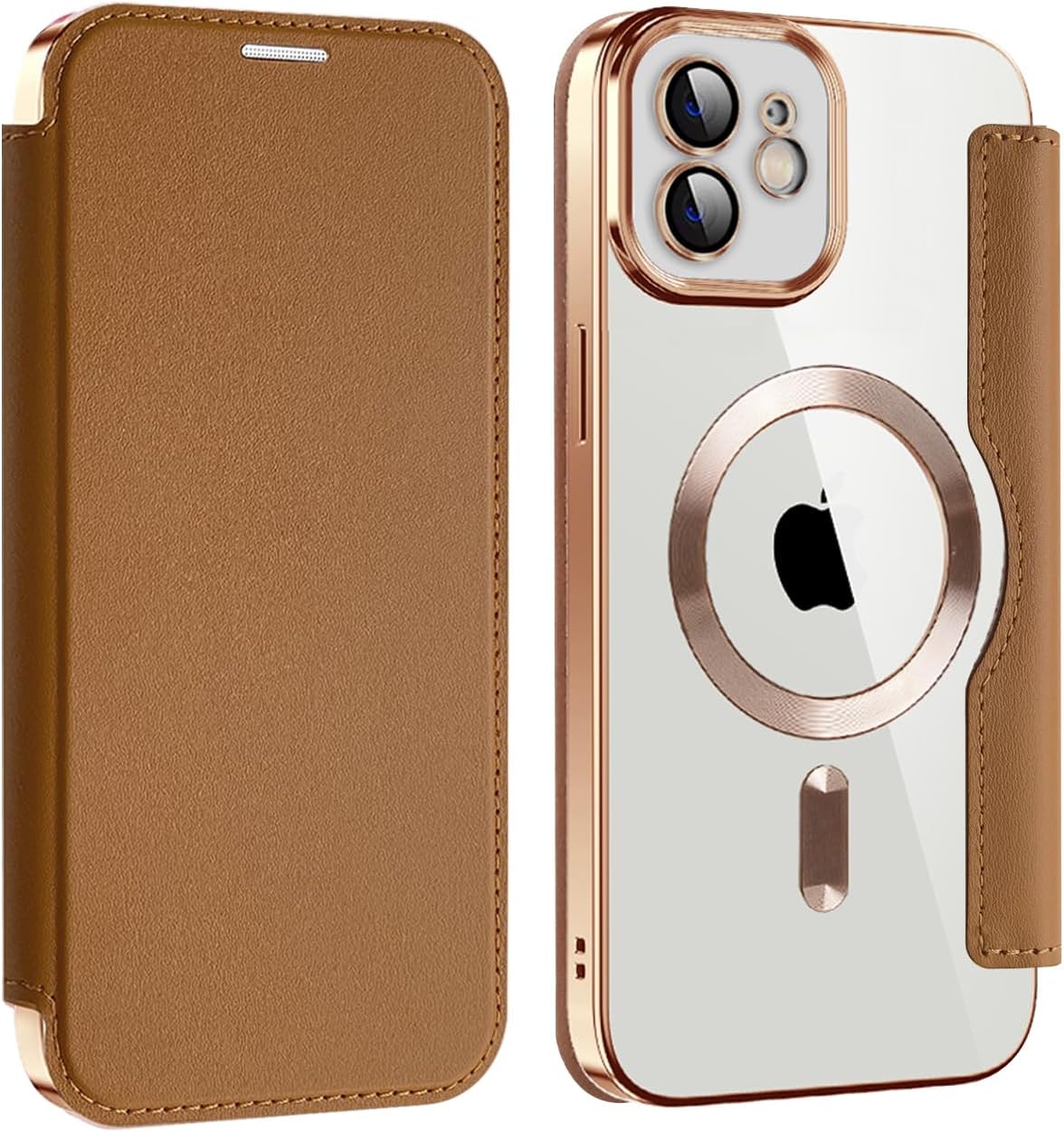Wallet phone case suitable for iPhone 11 with [Credit Card Holder][RFID Blocking], compatible with magnetic wireless charging Green