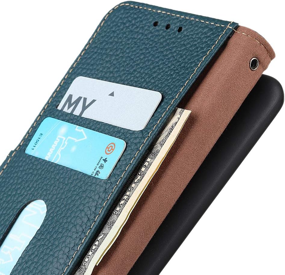 iTape Genuine leather pebbled phone case for Honor 400 Lite, cowhide RFID anti-theft brush phone case with card slot and shockproof flip cover Red