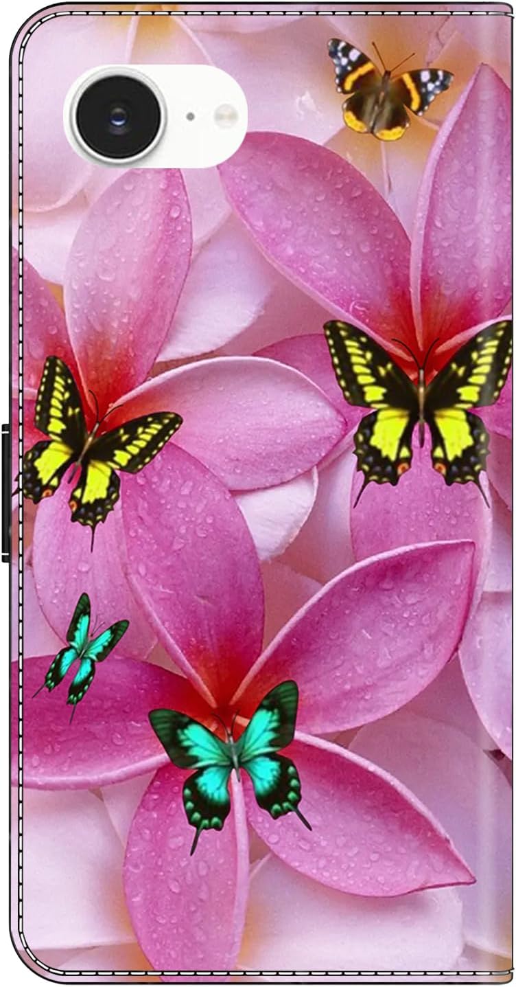 Graffiti wallet phone case for iPhone 16E, shockproof phone case, card slot wallet, flip stand phone case Mandala animal feather pattern