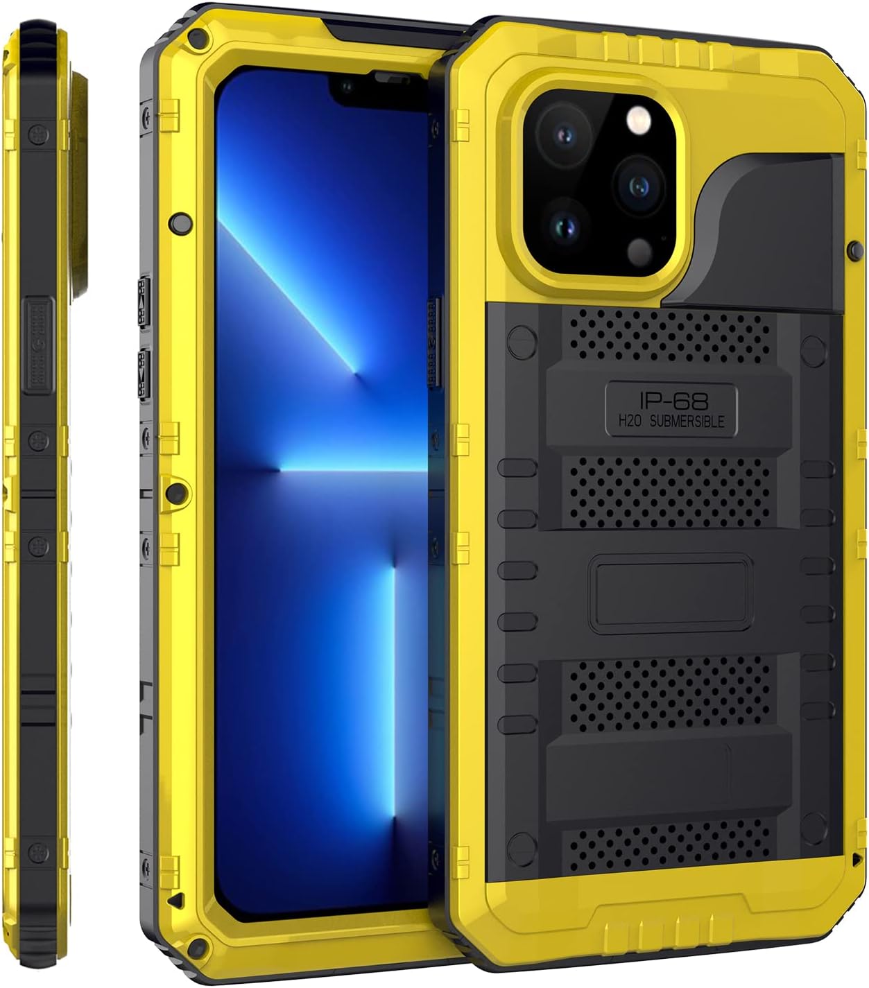 Case for iPhone 13 Pro max, 360° Waterproof IP68 Shockproof Hard Shell Metal Military Heavy Duty Rugged Protective Case for iPhone 13 Pro max Magnetic Wireless Charging Red