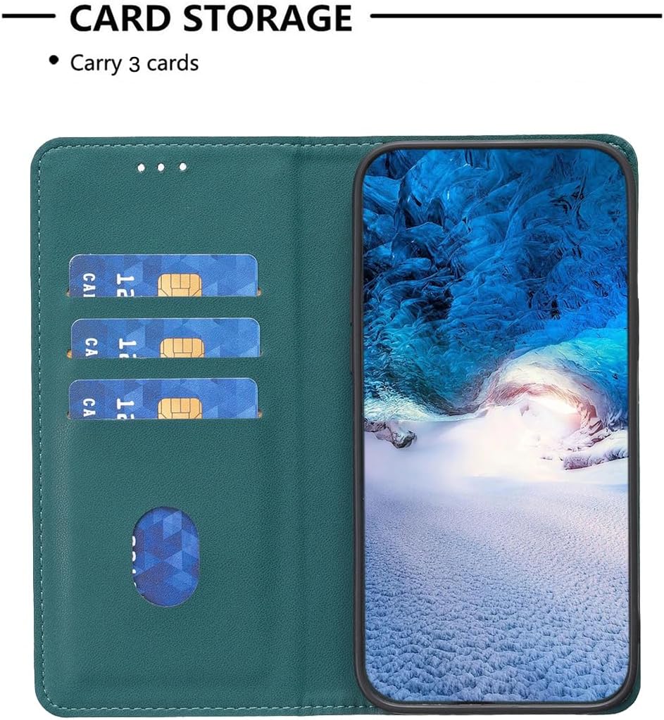 Leather Phone Case for iPhone 16E, Magnetic Leather Wallet Case, Flip Stand Shockproof Protection Gold