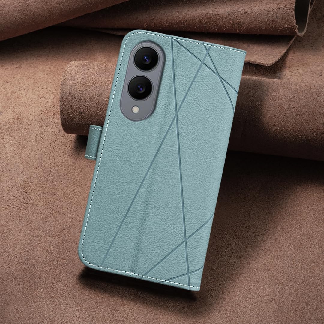 iTape Wallet phone case for Samsung Galaxy S25 Edge, RFID anti-theft wallet, pressed edge leather case flip cover stand Blue