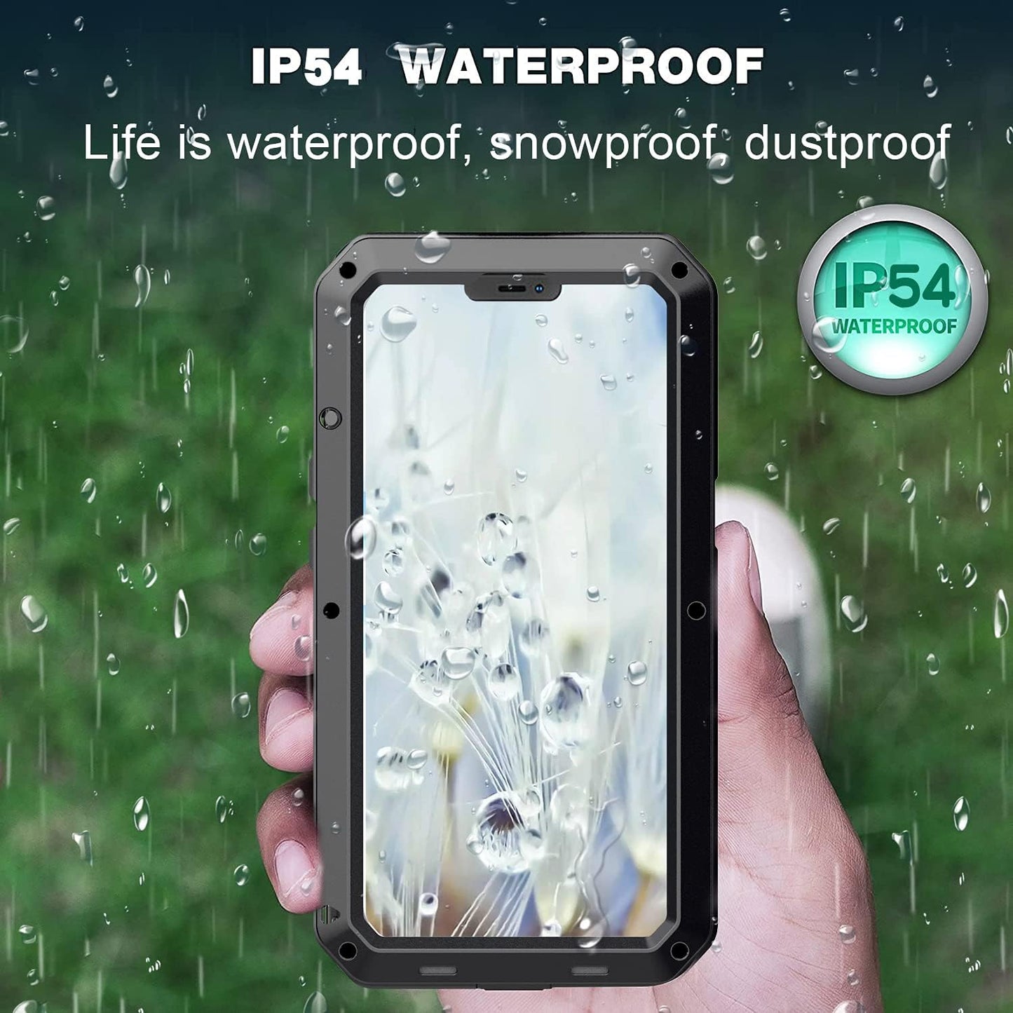 For iPhone 13 Pro max Phone Case, 360° Waterproof and Shockproof Hard Shell Metal Military Heavy Duty Rugged Case for iPhone 13 Pro max Silver