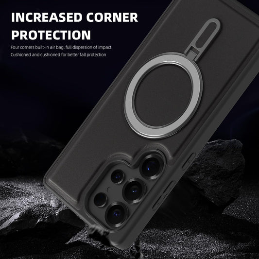 iTape Magnetic phone case for Samsung Galaxy S25 Ultra, silver magnetic ring supports wireless charging, military-grade drop resistance, compatible with Samsung Galaxy S25 Ultra