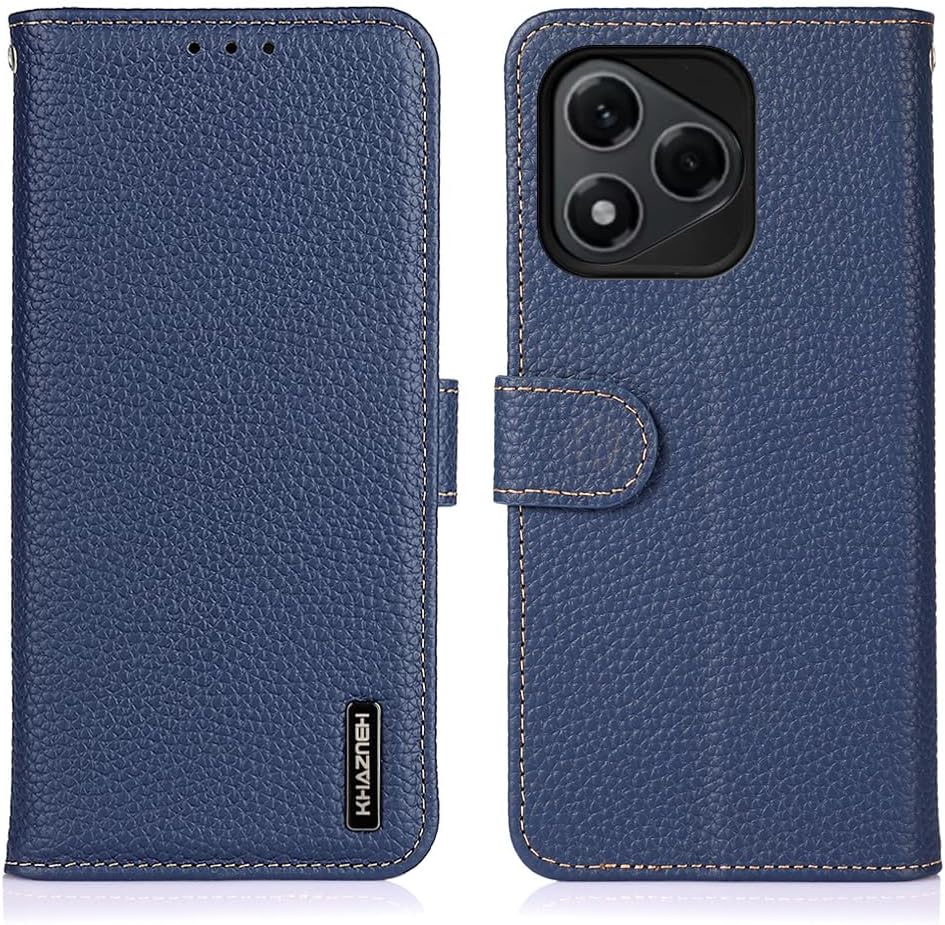 iTape Genuine leather pebbled phone case for Honor 400 Lite, cowhide RFID anti-theft brush phone case with card slot and shockproof flip cover Red