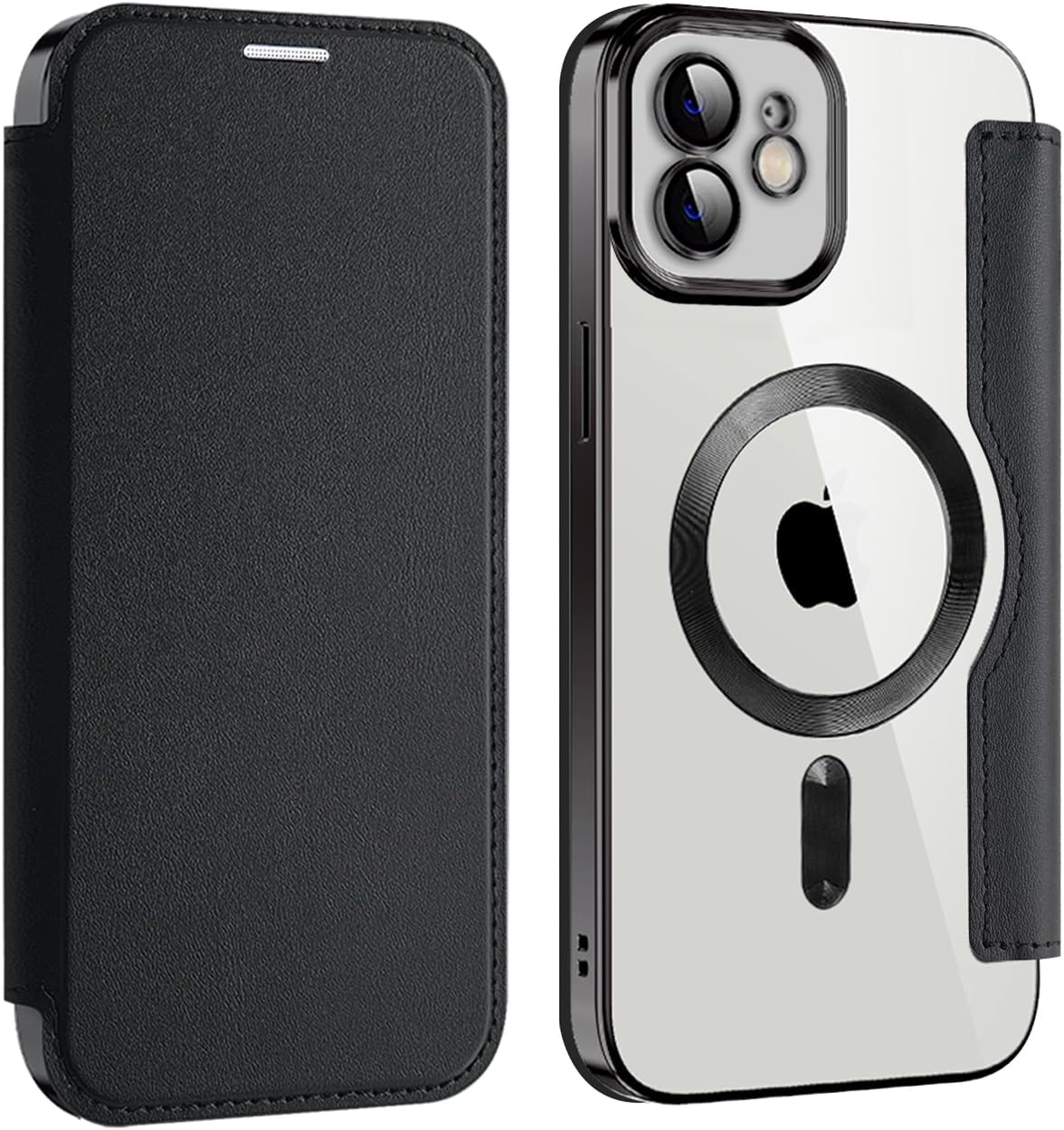 Wallet phone case suitable for iPhone 11 with [Credit Card Holder][RFID Blocking], compatible with magnetic wireless charging Green