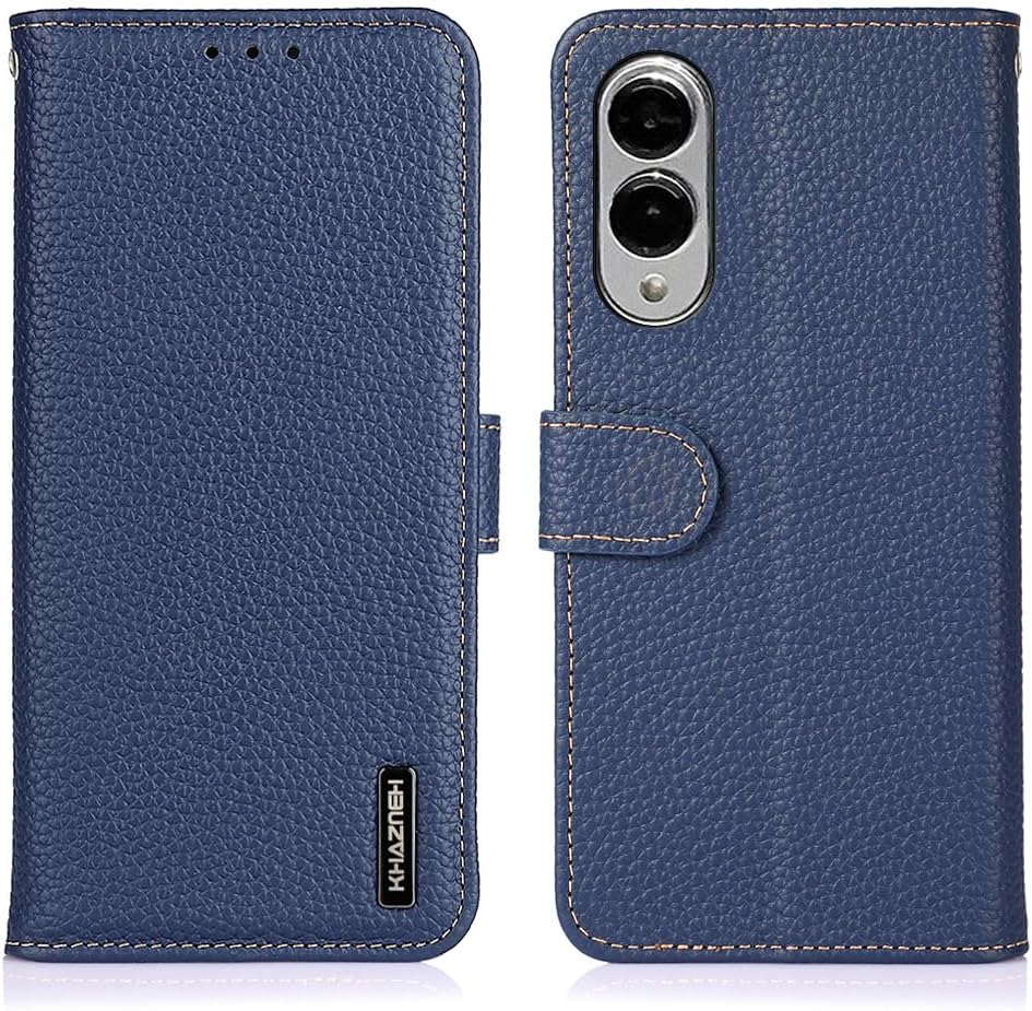 iTape Genuine leather pebbled phone case for Samsung Galaxy S25 Edge, cowhide RFID anti-theft brush phone case with card slot and shockproof flip cover Green
