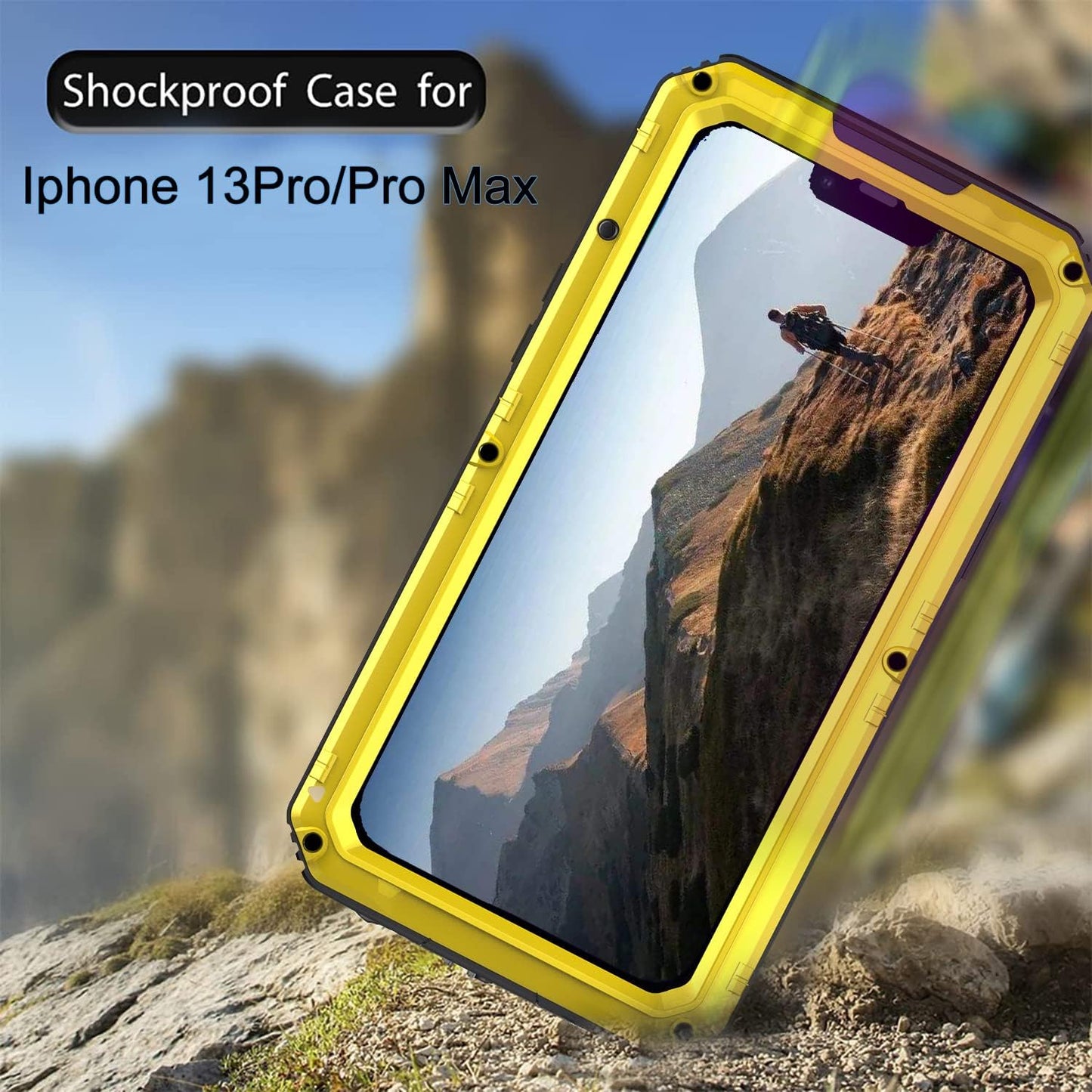 Case for iPhone 13 Pro max, 360° Waterproof IP68 Shockproof Hard Shell Metal Military Heavy Duty Rugged Protective Case for iPhone 13 Pro max Magnetic Wireless Charging Red