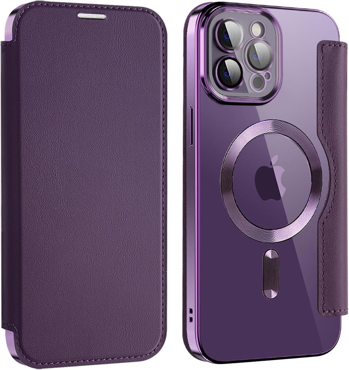 Wallet phone case suitable for iPhone 11 Pro max with [Credit Card Holder][RFID Blocking], compatible with magnetic wireless charging Blue