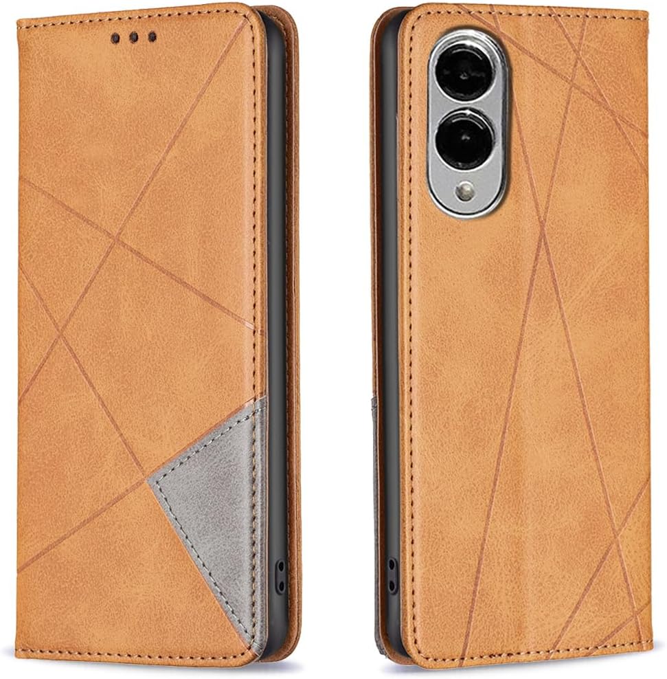 iTape Magnetic diamond-shaped leather phone case for Samsung Galaxy S25 Edge, magnetic closure wallet-style case, flip-top stand, provides shockproof protection Gray