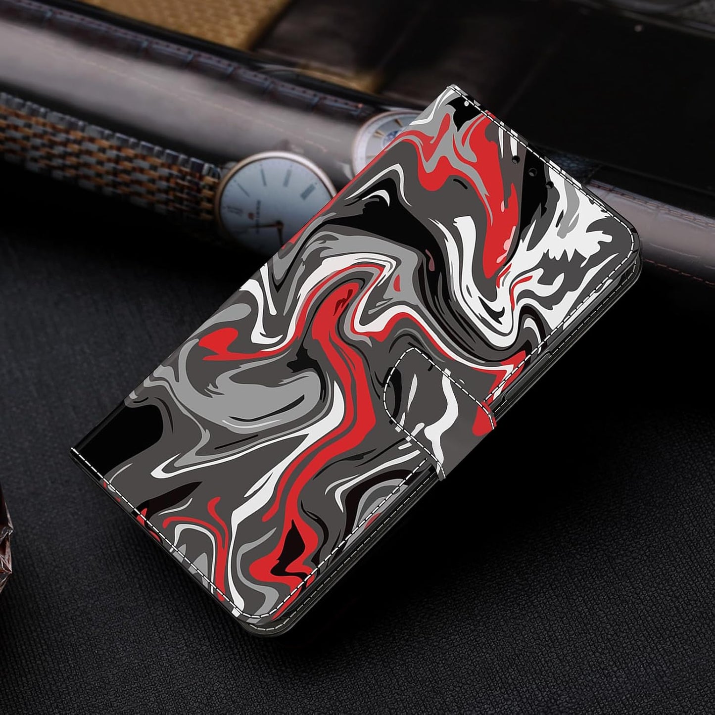 iTape Graffiti wallet phone case for Google Pixel 9, shockproof phone case, card slot wallet, flip stand phone case