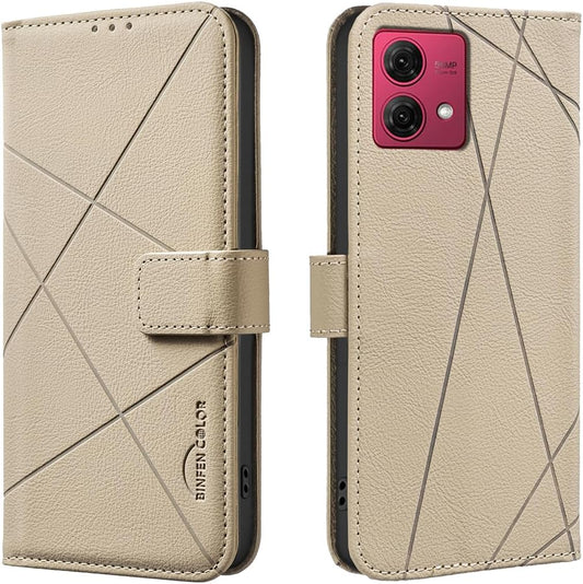 iTape Wallet phone case for Motorola Moto G84, RFID anti-theft wallet, pressed edge leather case flip cover stand