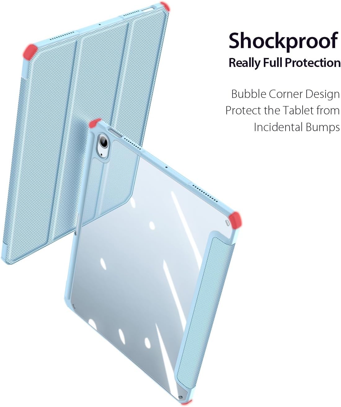 Magnetic Case for Apple iPad Air 11 (2024-2025) [Built-in Pen Holder] Multi-angle Viewing Smart Stand Case, Auto Sleep\/Wake, Four-corner Airbag Protection Blue