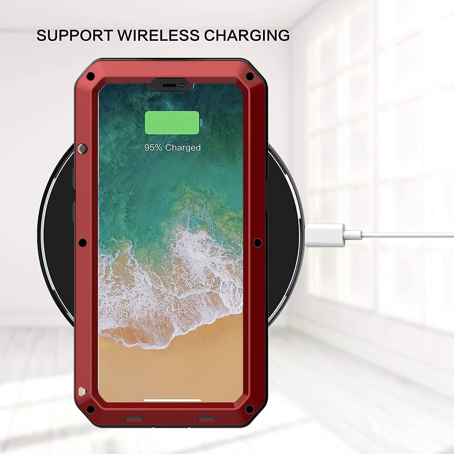 For iPhone 13 Pro max Phone Case, 360° Waterproof and Shockproof Hard Shell Metal Military Heavy Duty Rugged Case for iPhone 13 Pro max Silver