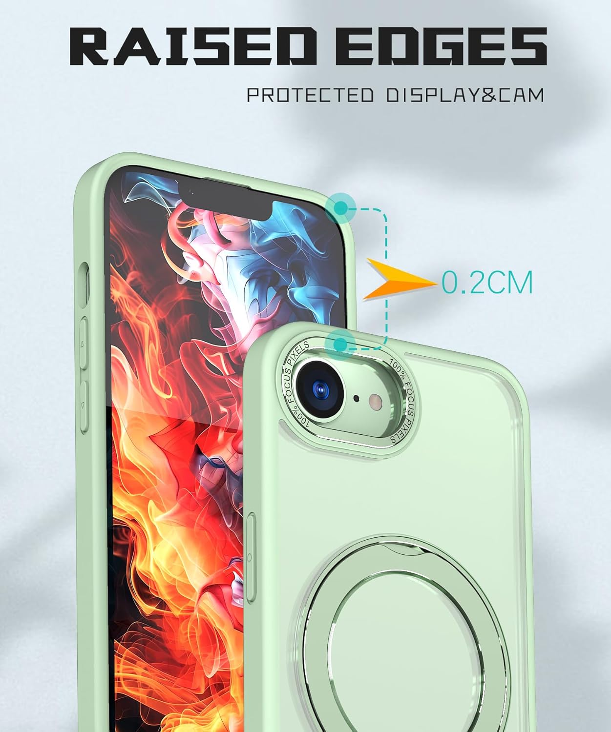 Magnetic phone case for iPhone 16E, 360° rotating bracket supports wireless charging, shockproof ultra-thin shell Gray