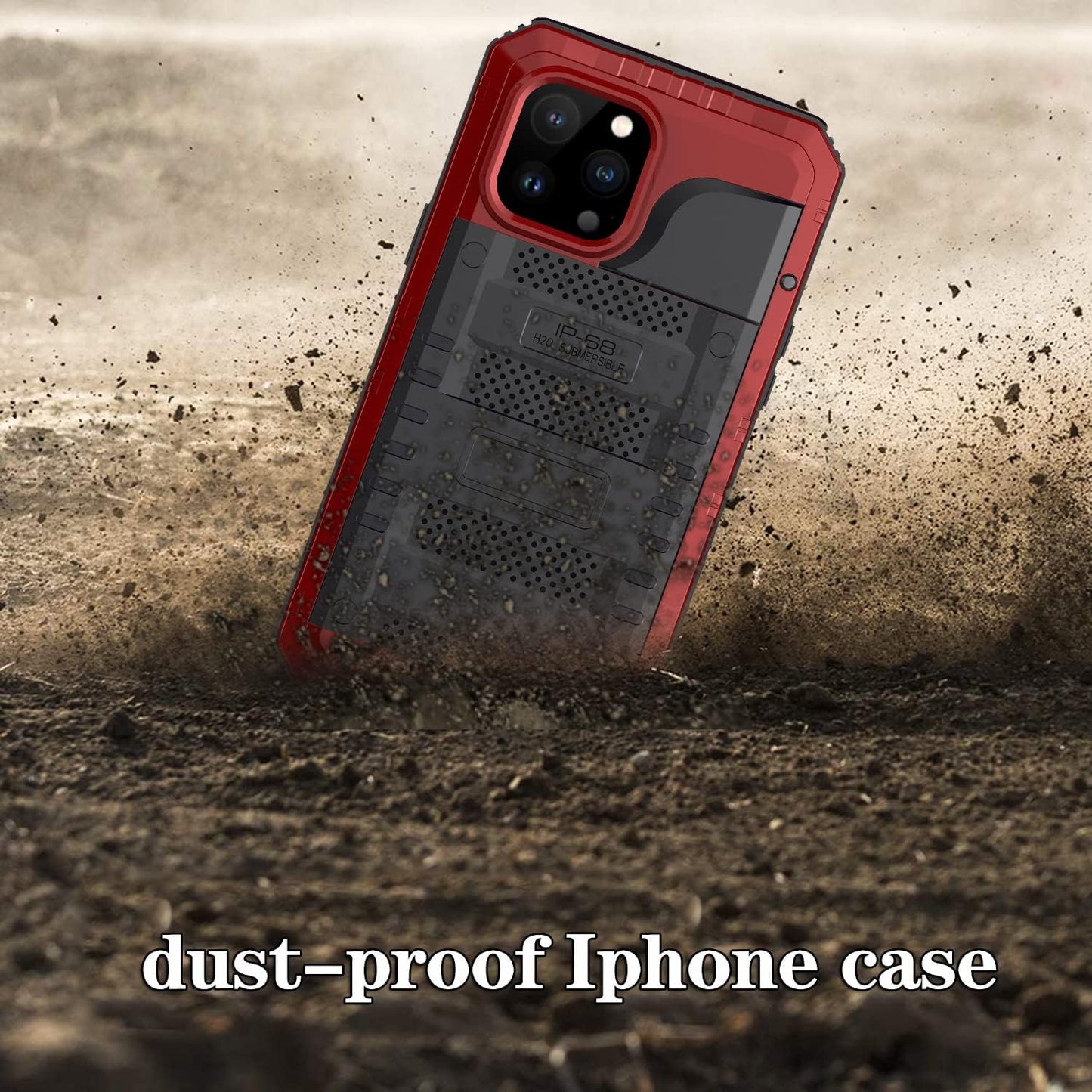 Case for iPhone 13 Pro max, 360° Waterproof IP68 Shockproof Hard Shell Metal Military Heavy Duty Rugged Protective Case for iPhone 13 Pro max Magnetic Wireless Charging Red