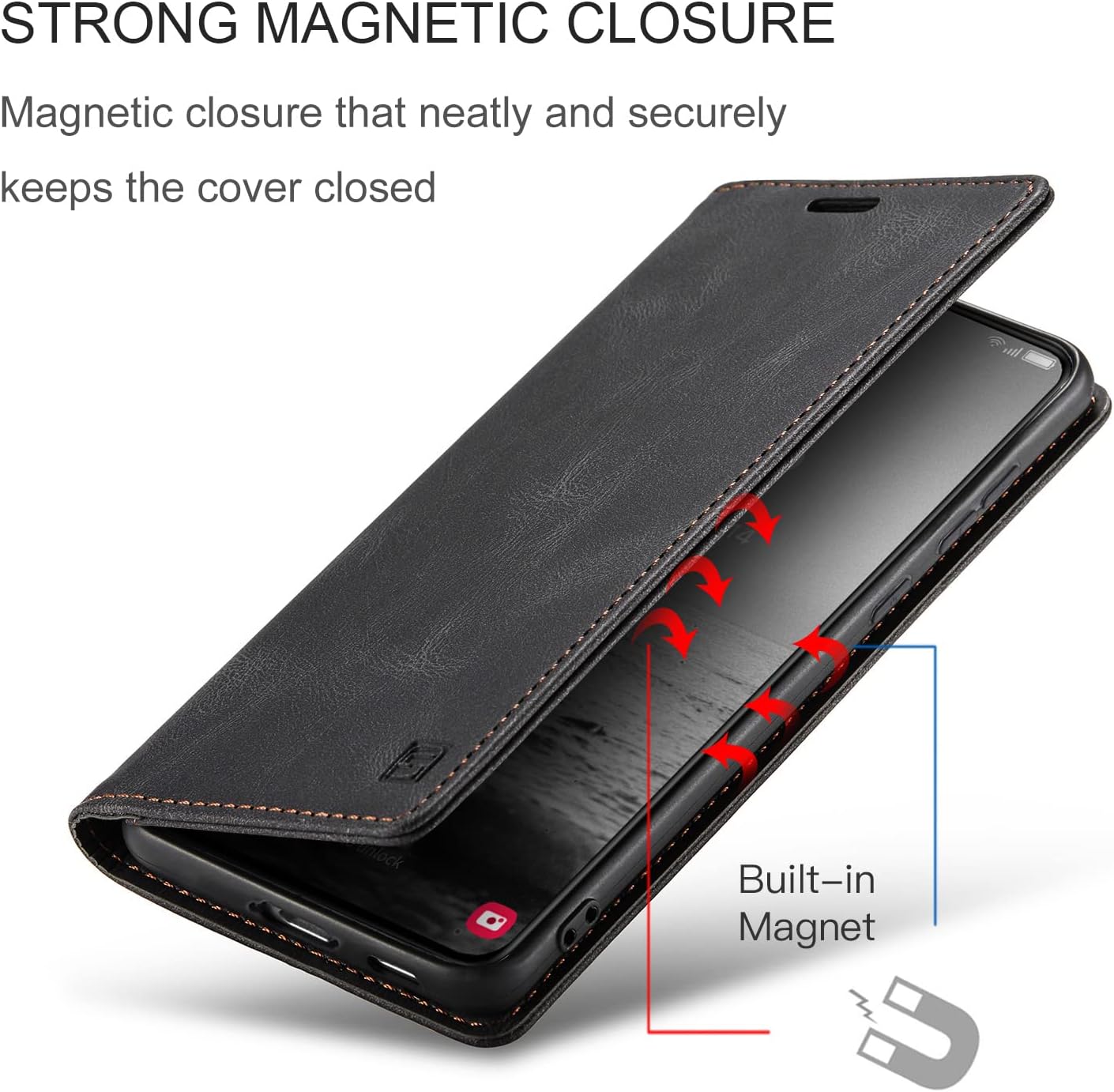 iTape Retro frosted soft leather mobile phone case for Samsung Galaxy S24, RFID (anti-theft swipe), wallet card slot flip cover stand, Green