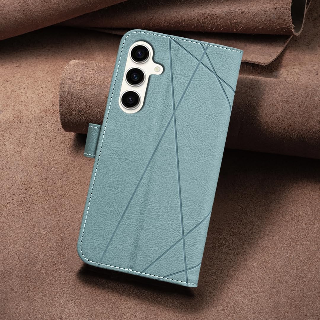 iTape Wallet phone case for Samsung Galaxy S24, RFID anti-theft wallet, pressed edge leather case flip cover stand Brown