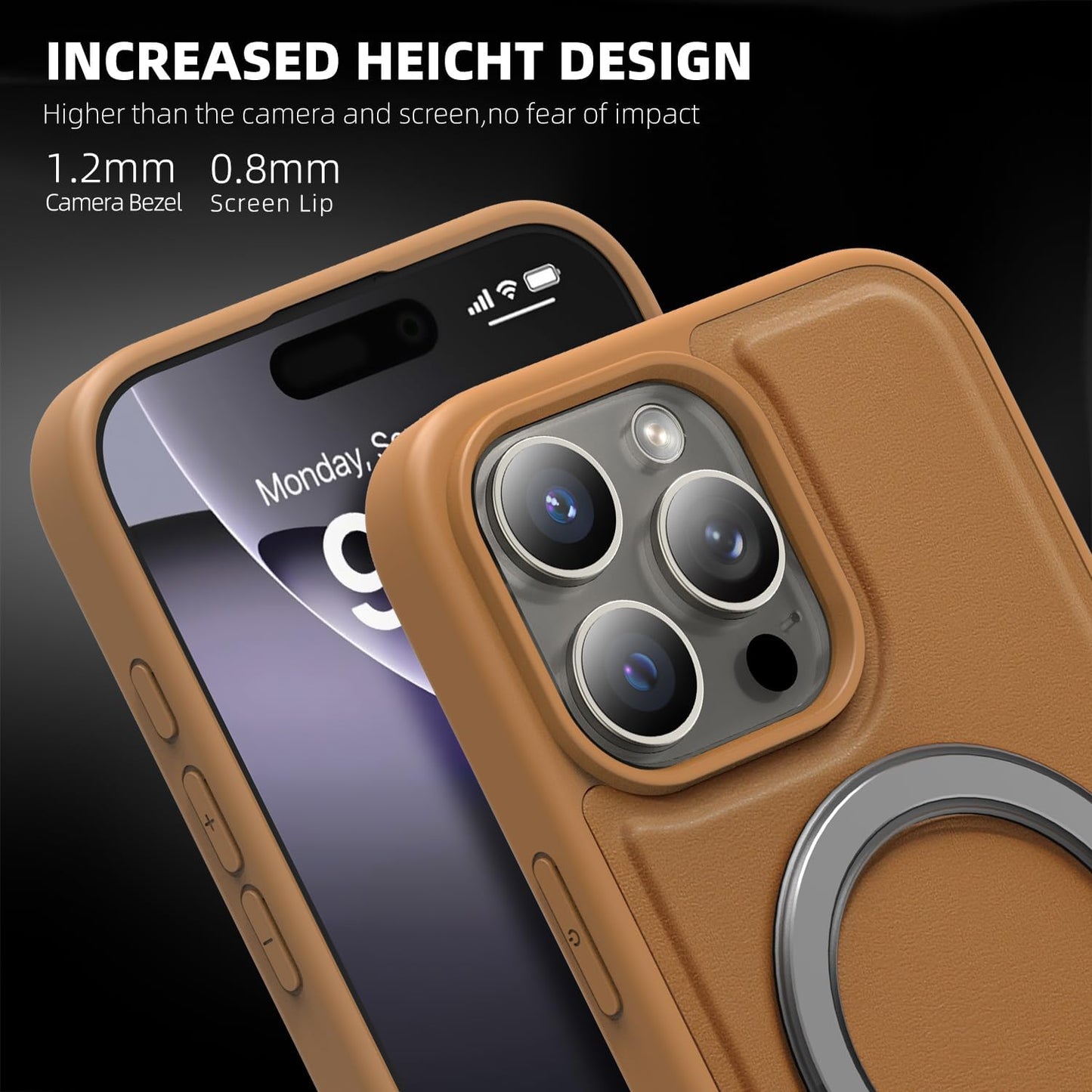Magnetic phone case for iPhone 16 Pro max, silver magnetic ring supports wireless charging, military-grade drop resistance, compatible with iPhone 16 Pro max