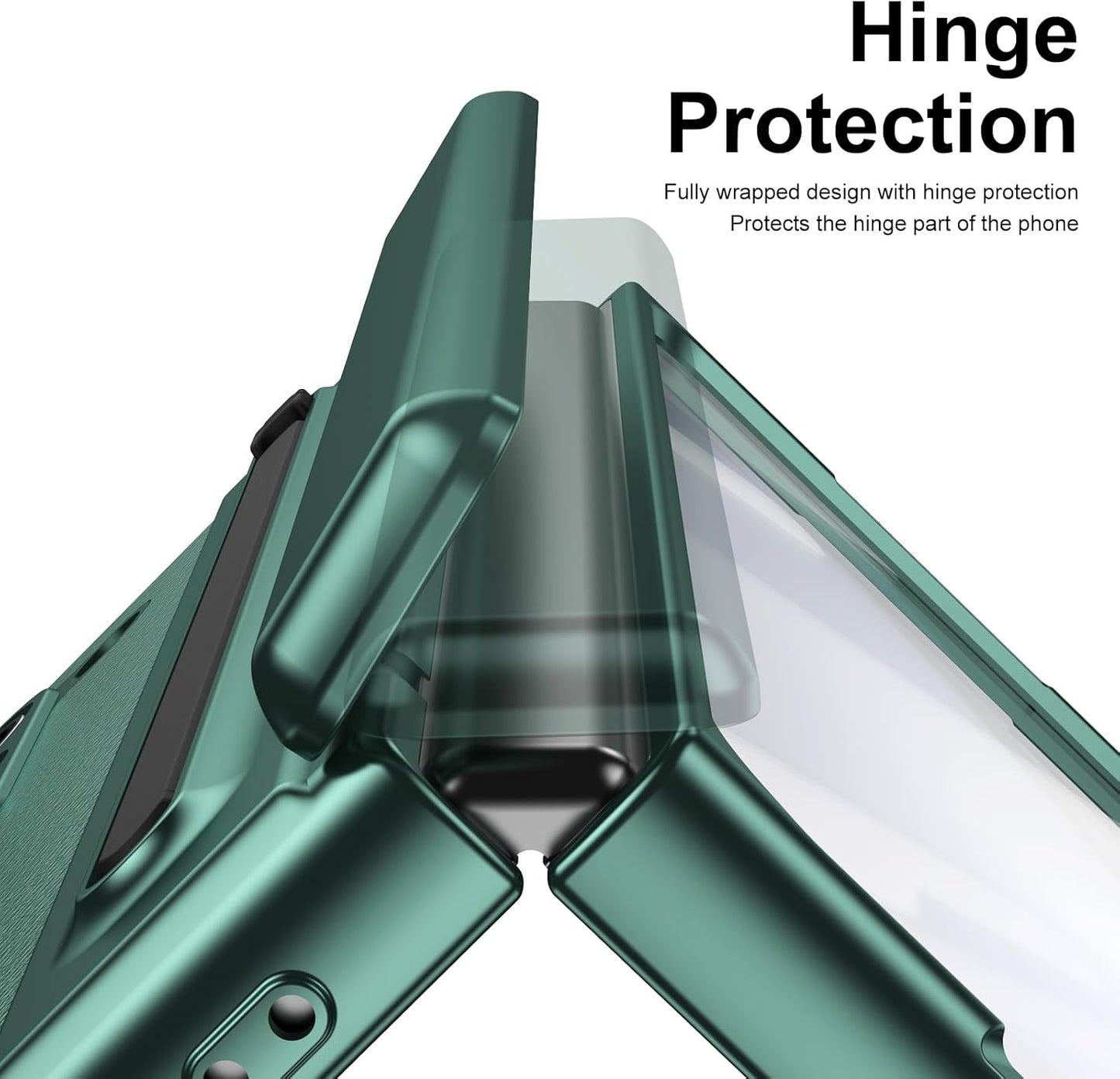 Lightweight phone case for Samsung Galaxy Z Fold5, hinged case supports wireless charging with lens protection, screen protector, complimentary stylus, drop-proof and fingerprint resistant