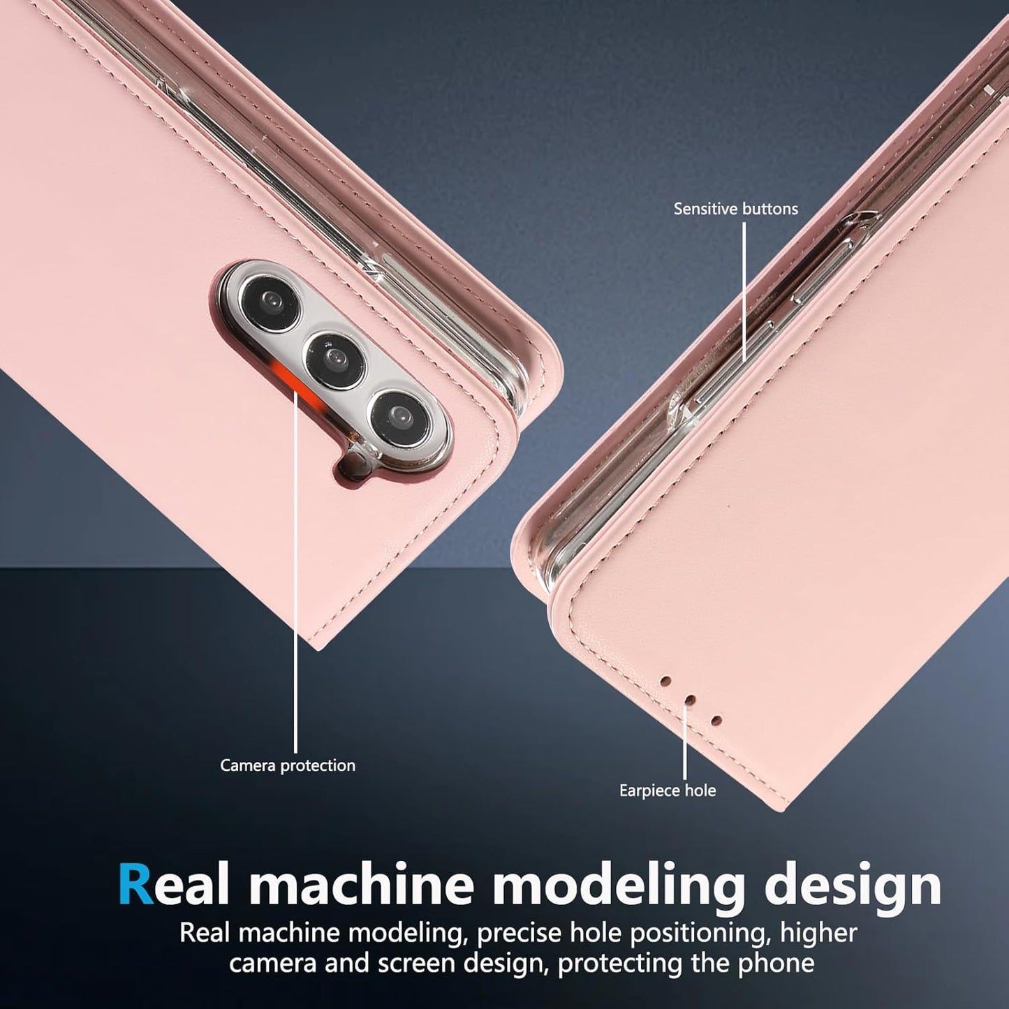 iTape Magnetic Leather Case for Samsung Galaxy Z Fold5, RFID Anti-theft Wallet Phone Case, Multi-Card Slot Magnetic Flip Cover Green