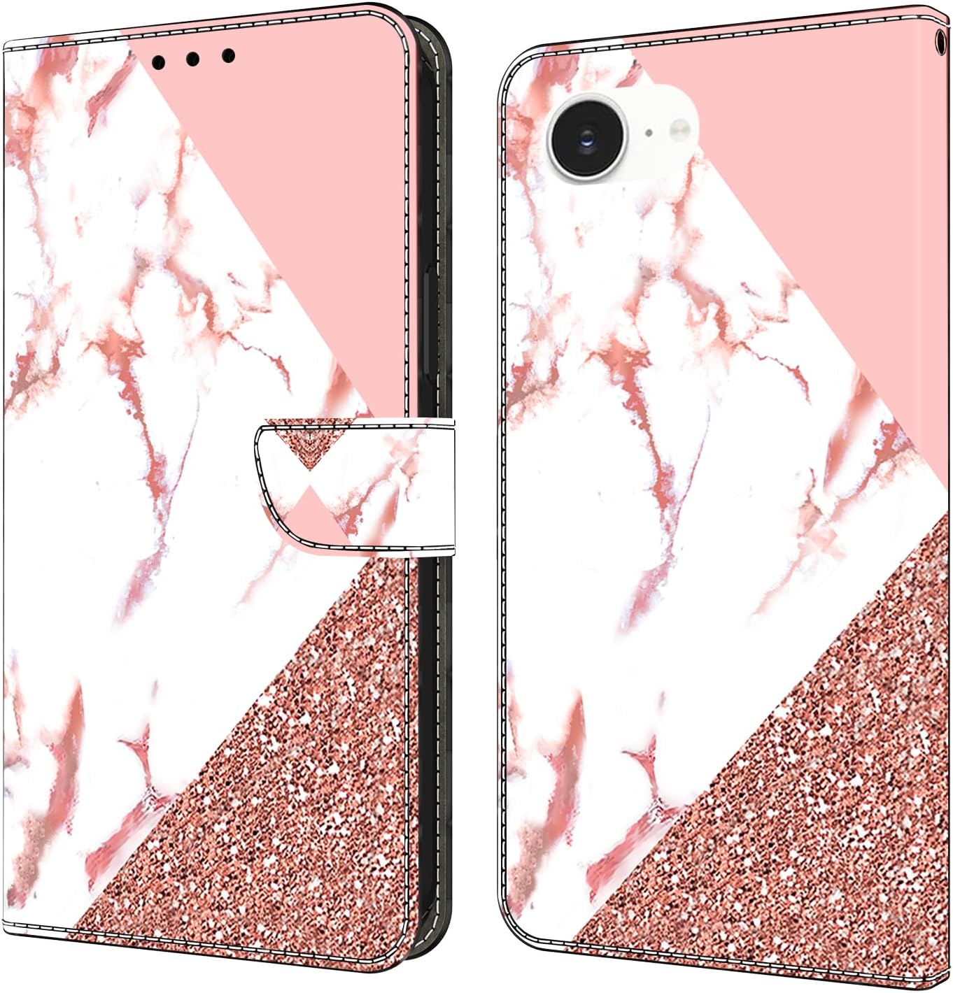 Graffiti wallet phone case for iPhone 16E, shockproof phone case, card slot wallet, flip stand phone case Mandala animal feather pattern