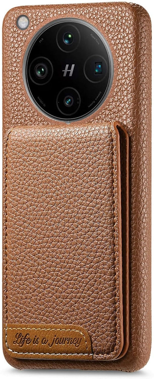 iTape 2 in 1 Wallet Phone Case for OPPO Find X8 Pro, Shockproof Ultra-thin Phone Case, RFID Anti-theft Wallet Brown