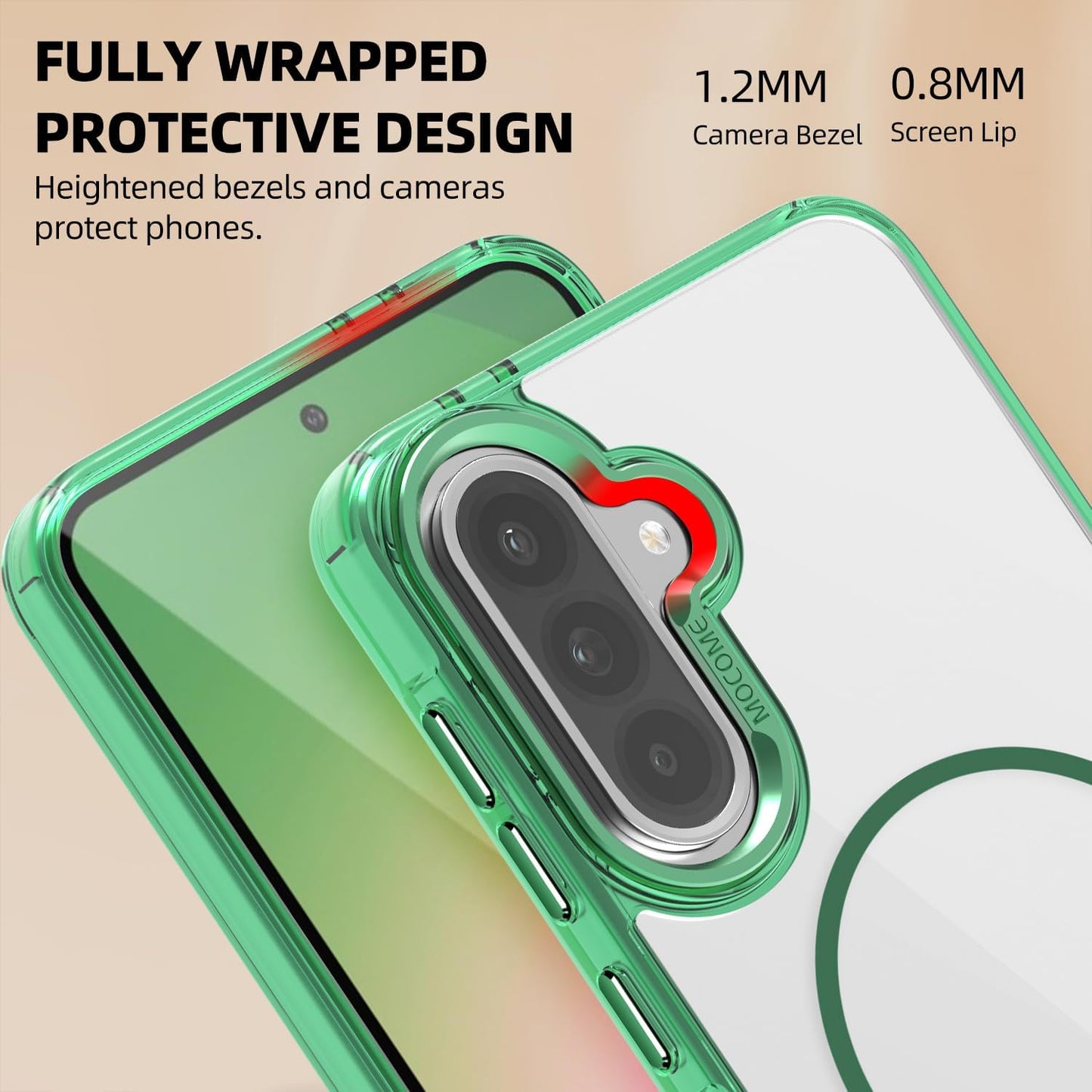 iTape Magnetic transparent phone case for Samsung Galaxy A36, supports wireless charging, military-grade drop-proof, compatible with Samsung Galaxy A36 Car magnetic bracket