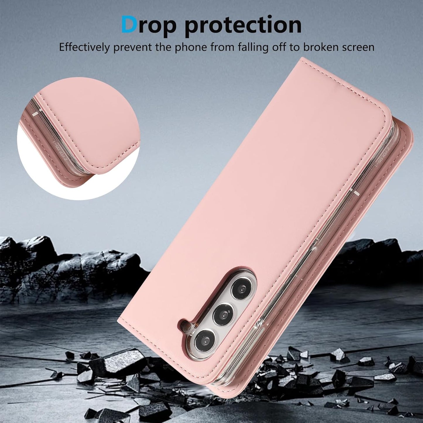 iTape Magnetic Leather Case for Samsung Galaxy Z Fold5, RFID Anti-theft Wallet Phone Case, Multi-Card Slot Magnetic Flip Cover Green