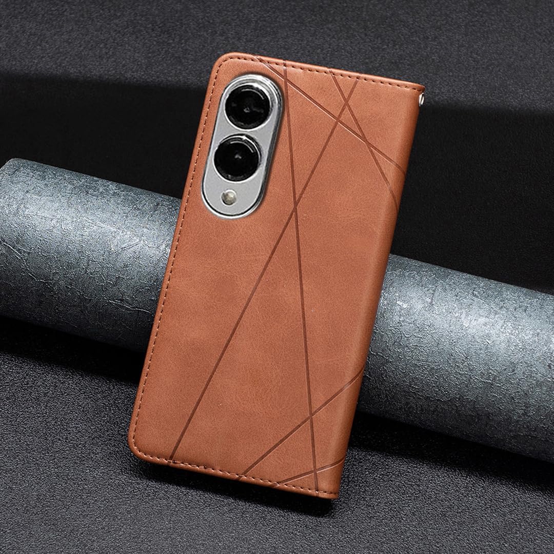 iTape Magnetic diamond-shaped leather phone case for Samsung Galaxy S25 Edge, magnetic closure wallet-style case, flip-top stand, provides shockproof protection Gray