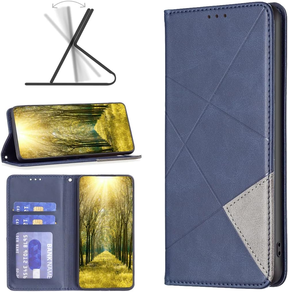 iTape Magnetic diamond-shaped leather phone case for Samsung Galaxy S25 Edge, magnetic closure wallet-style case, flip-top stand, provides shockproof protection Gray