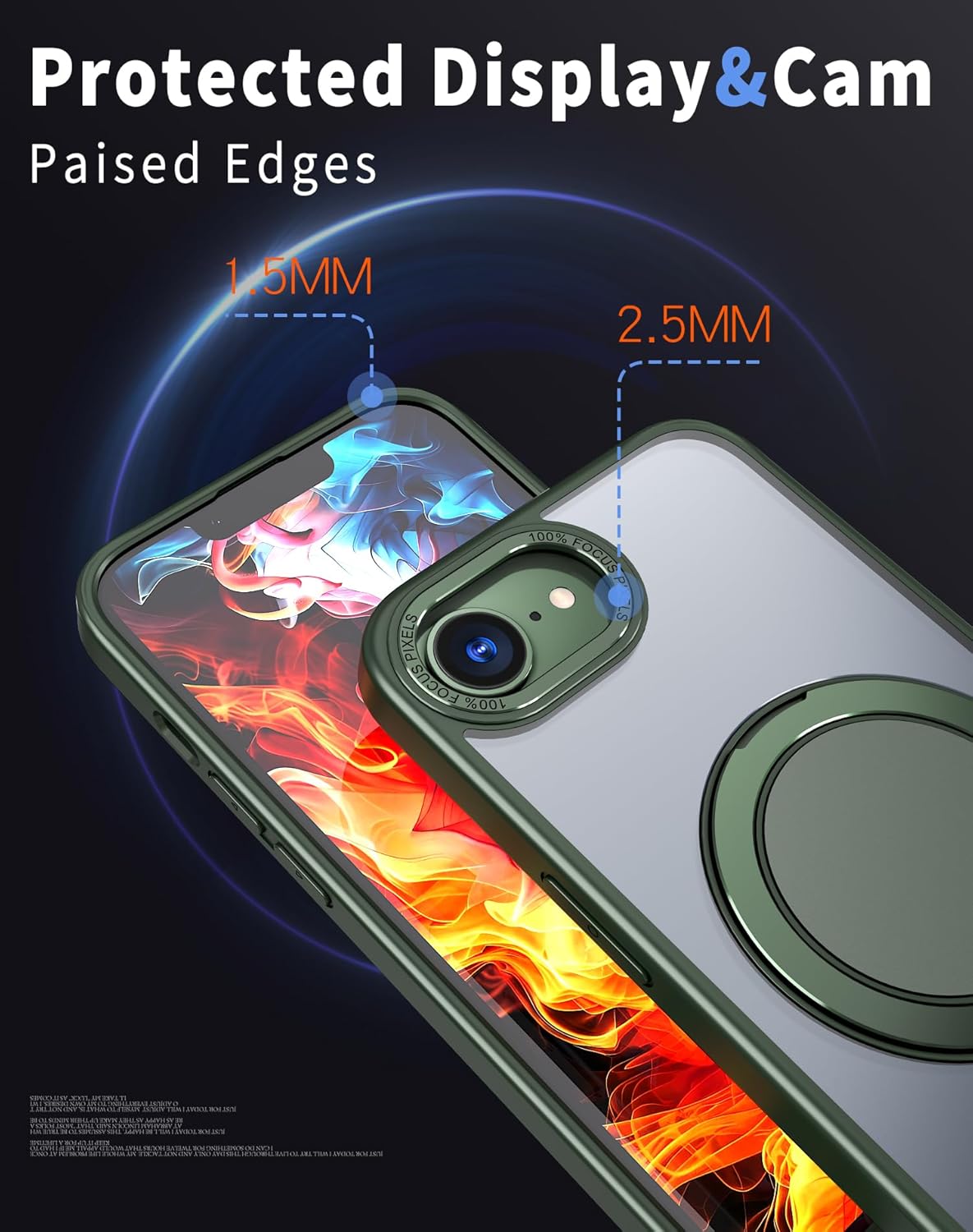 Magnetic phone case for iPhone 16E, mechanical gear 360° rotating bracket supports wireless charging, shockproof ultra-thin shell