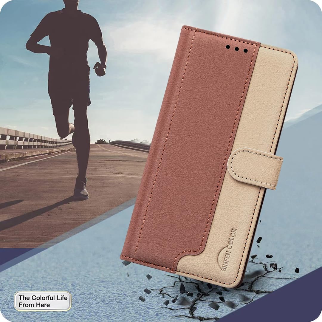 iTape Colorblock Wallet Phone Case for Samsung Galaxy S25 Edge, Wallet Phone Case (RFID Anti-theft Swipe) Flip Stand, Credit Card Slot Wallet Blue