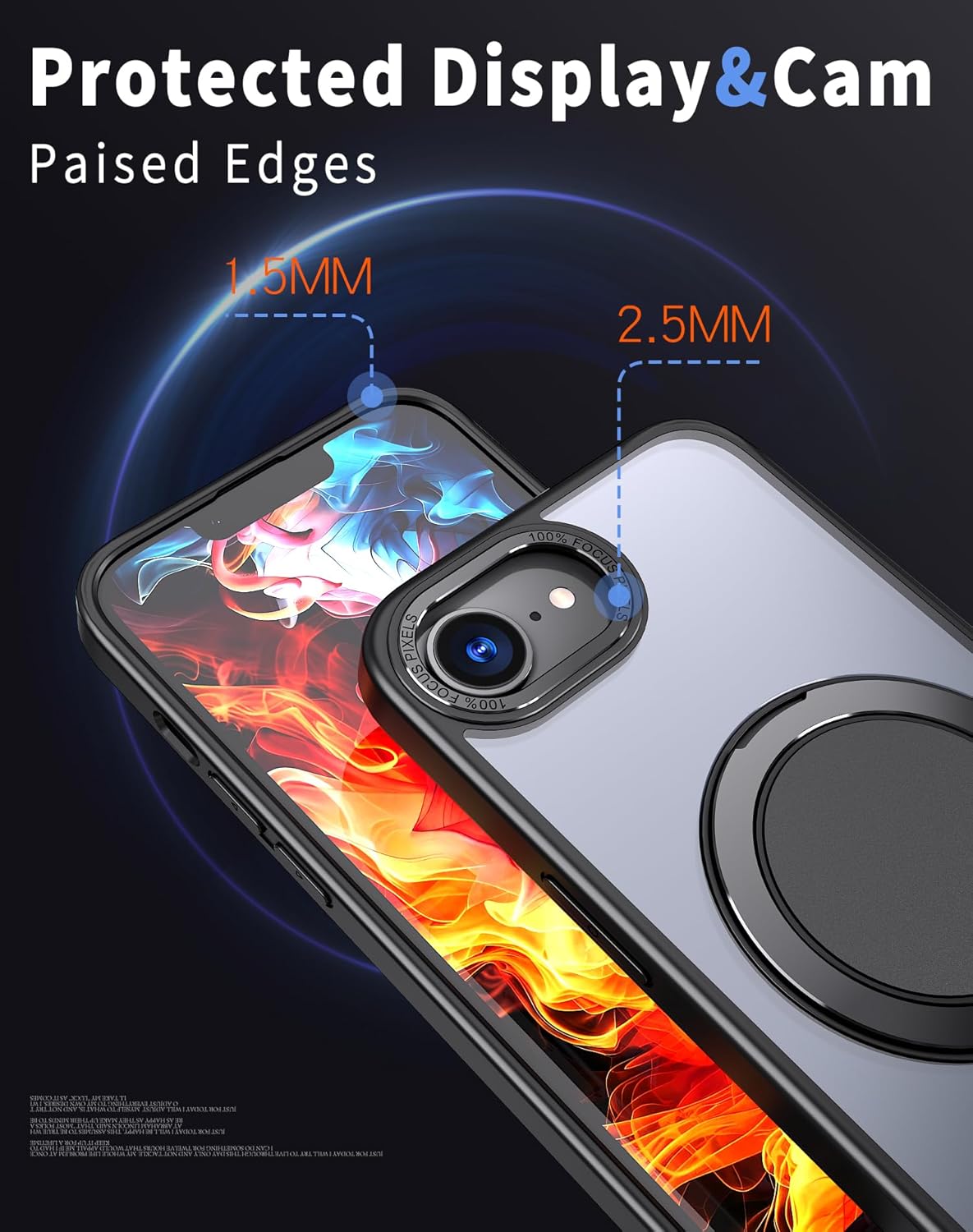 Magnetic phone case for iPhone 16E, mechanical gear 360° rotating bracket supports wireless charging, shockproof ultra-thin shell