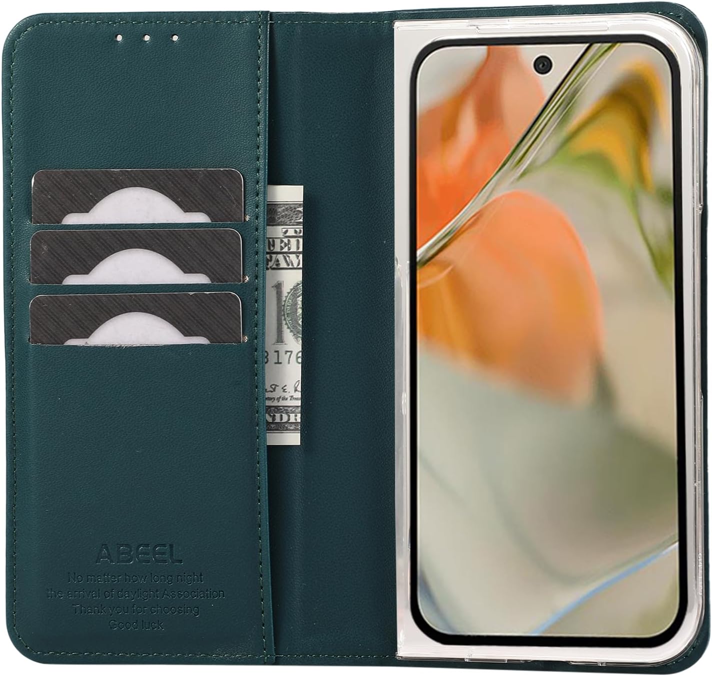 iTape Magnetic Leather Case for Google Pixel 9 Pro Fold, RFID Anti-theft Wallet Phone Case, Multi-Card Slot Magnetic Flip Cover