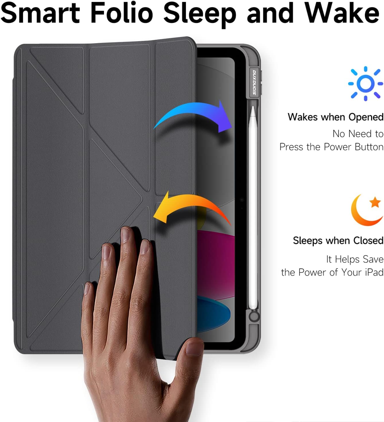 Magnetic protective case for Apple iPad Air 11 (2025), [Stand function] Ultra-thin smart case with automatic sleep wake function Pink