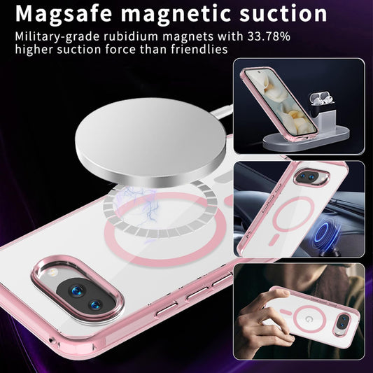iTape Magnetic phone protective case for Google Pixel 9a, wireless charging, magnetic car shockproof phone case, anti-scratch Pink