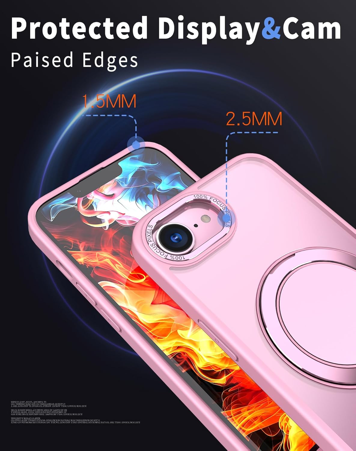 Magnetic phone case for iPhone 16E, mechanical gear 360° rotating bracket supports wireless charging, shockproof ultra-thin shell