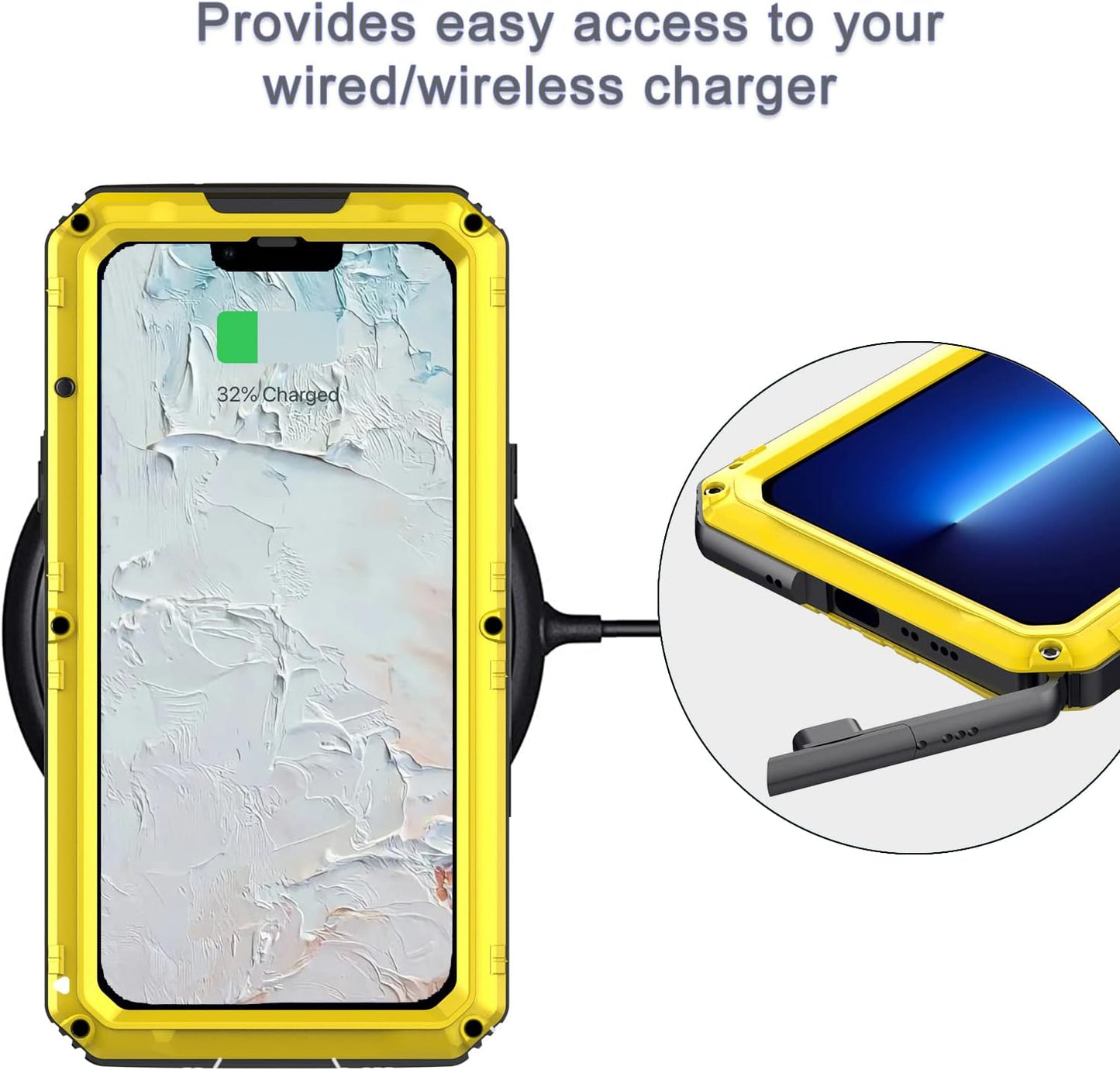 Case for iPhone 13 Pro max, 360° Waterproof IP68 Shockproof Hard Shell Metal Military Heavy Duty Rugged Protective Case for iPhone 13 Pro max Magnetic Wireless Charging Red