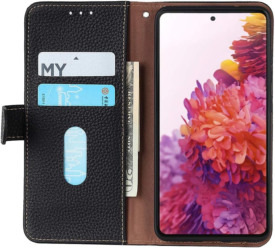 iTape Genuine leather pebbled phone case for Honor 400 Lite, cowhide RFID anti-theft brush phone case with card slot and shockproof flip cover Red