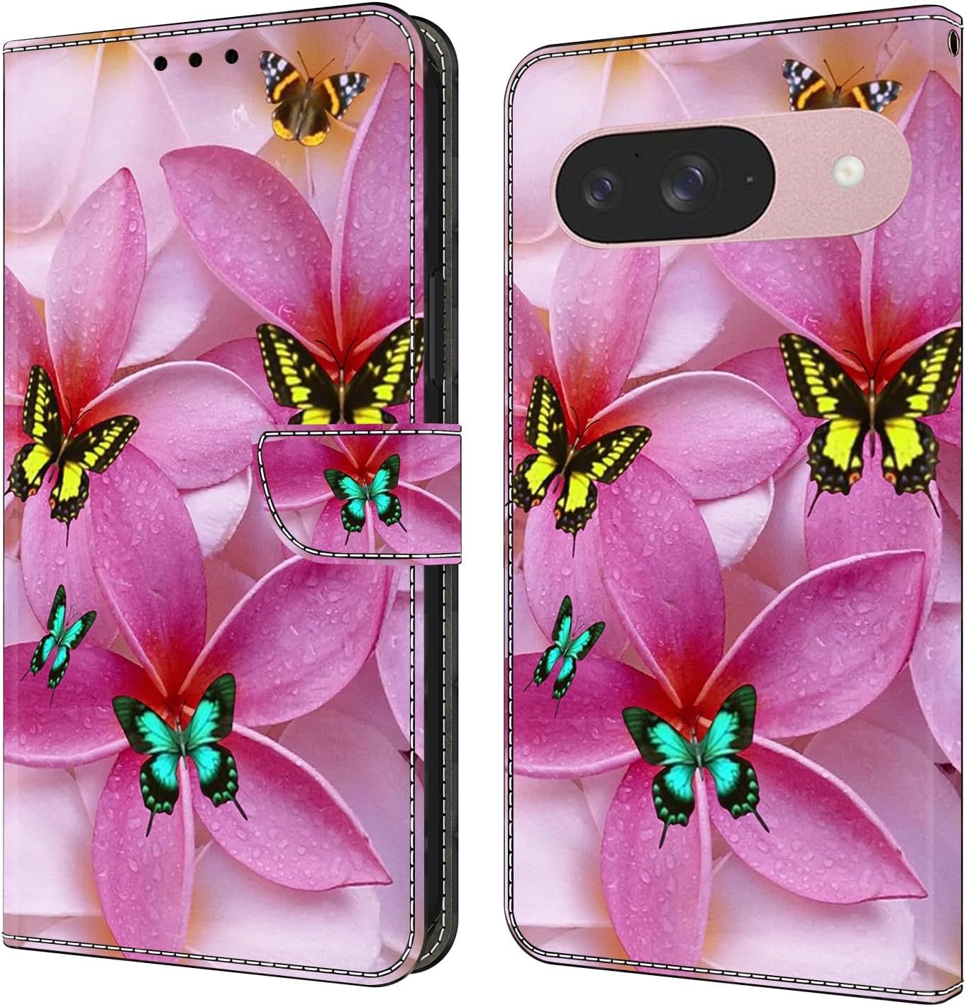iTape Graffiti wallet phone case for Google Pixel 9, shockproof phone case, card slot wallet, flip stand phone case